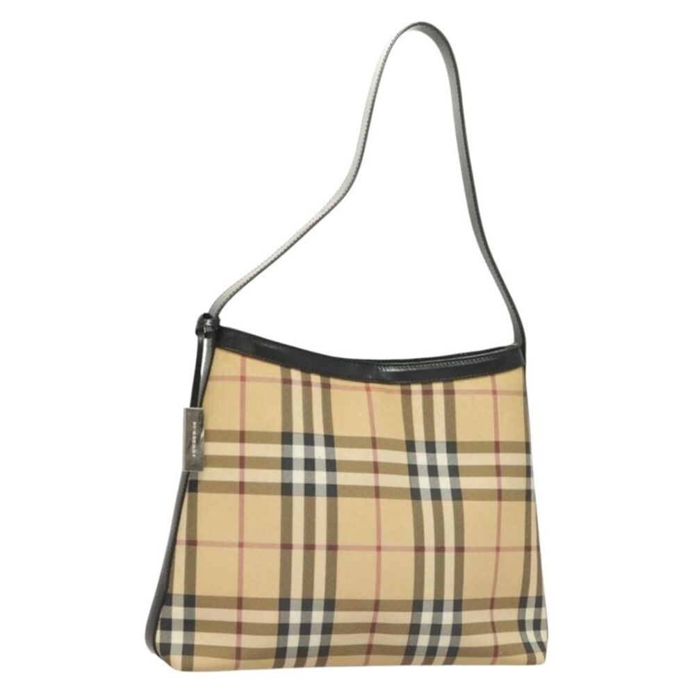 Burberry Shoulder Nova Check Canvas Beige Pvc Bag